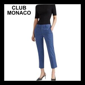 NWOT CLUB MONACO Black and blue gingham Matie slim crop pants
